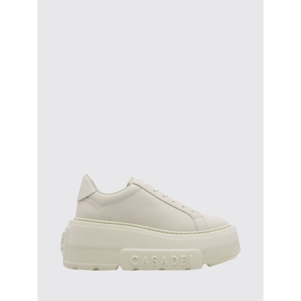 Nexus Smooth Leather Platform Wedge Sneakers Casadei